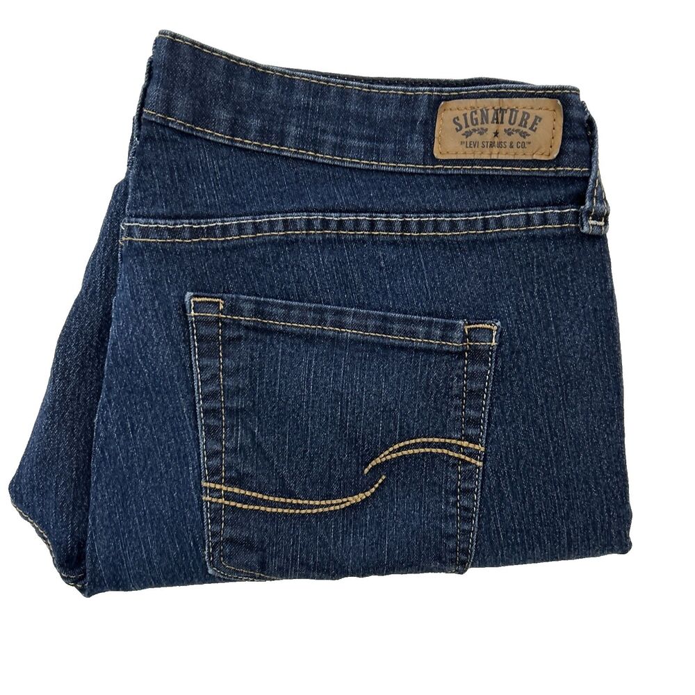 🔥Levi's Signature Stretch Modern Slim  women's skinny jeans 16S W33 L30 blue🔥 - Picture 7 of 9